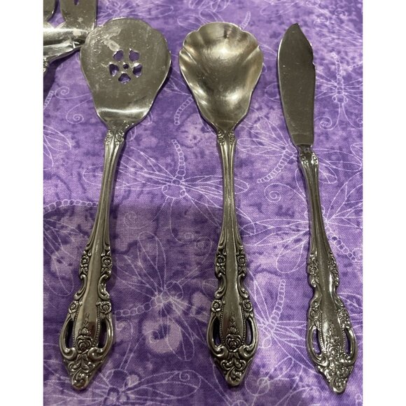 Oneida Brahms Community 5 Piece Hostess Set Ladle Fork Knife Sugar Stainless VTG - Picture 3 of 4